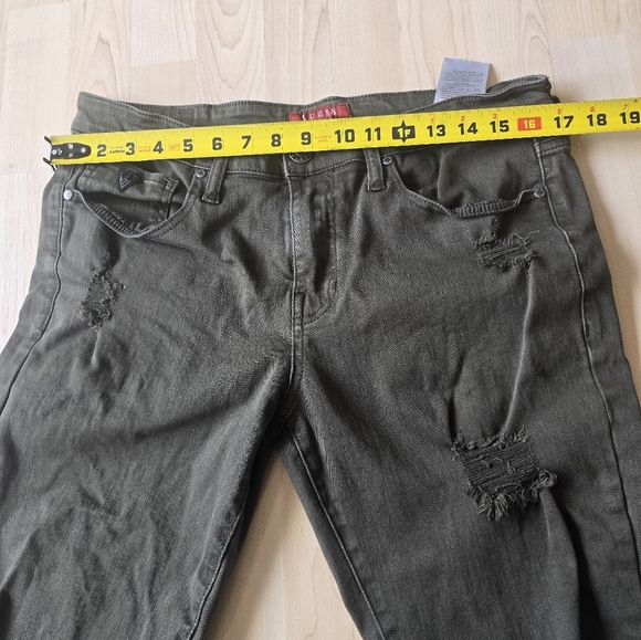 Guess Distressed Hunter Green Jeans Size 32 - Picture 8 of 10